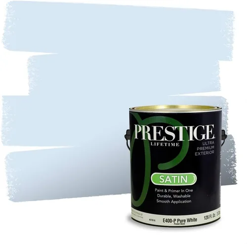 Miniatura 1358 de Pintura Exterior + imprimación PRESTIGE, todo-en-uno, 1 galón, acabado mate, color comparable al Valspar* Royal Gray* VS151-Gris real