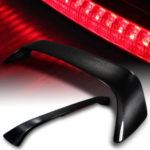 W-POWER, Alerón de la tapa trasera del maletero compatible con Honda Civic DX LX Si EX HX EX-R Coupe 1996-2000, alerón trasero de fibra de carbono