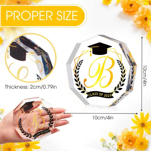 Miniatura 3 de Maitys Regalo de graduación 2024 con monograma, inicial, acrílico, inspirador, recuerdo inspirador y pisapapeles para clase de 2024, regalo