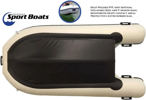 Miniatura 6 de Dolphin - Barco de pesca de 8.8 pies con PVC soldado con calor duradero - Barco inflable fácil de instalar y ligero - Compatibilidad con motor de 10