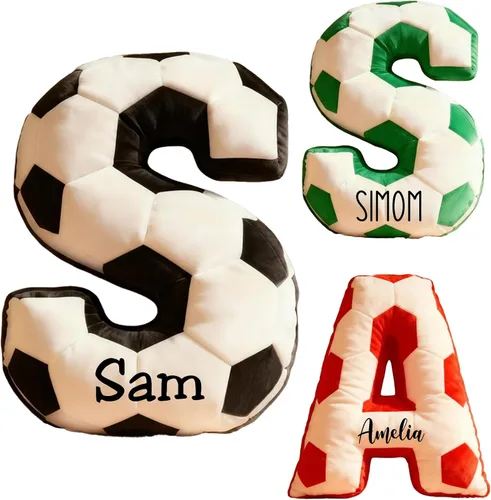 Miniatura 8 de Mostop Almohada de fútbol personalizada con nombre y número personalizados, regalos de cumpleaños de Navidad para niños, papá, deportes, atletas