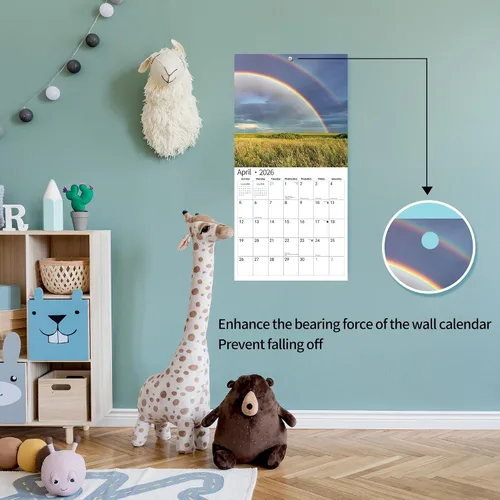 Miniatura 4 de Calendario de pared 2026, calendario 2026, noviembre de 2025 a diciembre de 2026, calendario de pared arcoíris, 12 x 24 pulgadas abierto, página