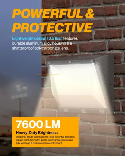 Miniatura 2 de Sunco - Paquete de 3 unidades de 60 W LED de pared para exteriores, industrial, regulable, impermeable, grado comercial, almacén de seguridad súper