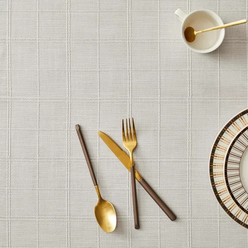 Miniatura 5 de ZeeMart Mantel (beige, redondo de 52 pulgadas)