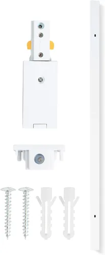 VANoopee Kit de rieles tipo H, 3.3 pies, color blanco con tapas de extremo y conector de alimentación de extremo activo, compatible con sistema de