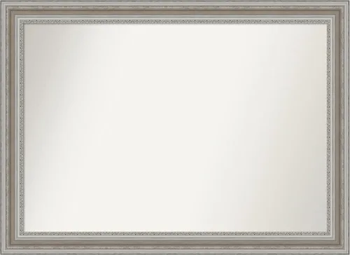 Miniatura 184 de Amanti Art Espejo de baño plateado para sobre el fregadero, 26 x 26 pulgadas, espejo cuadrado de plata antigua, marco de madera tradicional mediano