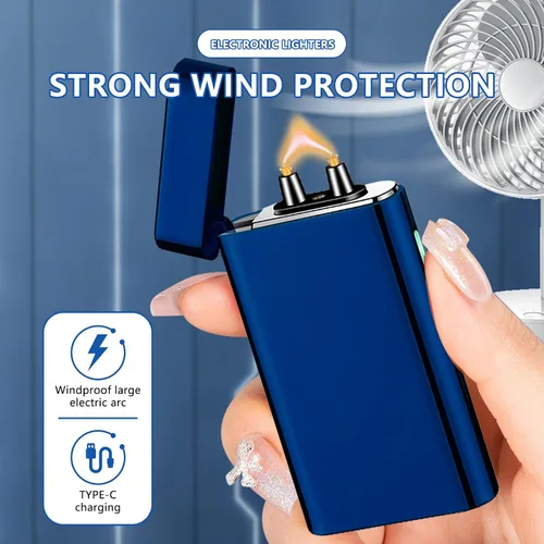 Miniatura 2 de SKRFIRE Encendedor de arco eléctrico – Linterna de plasma recargable USB a prueba de viento con linterna multimodo, indicador de batería digital
