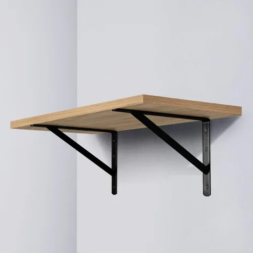 Miniatura 7 de Soportes de estante de servicio pesado de 12 x 8 pulgadas, paquete de 6 soportes de estantes de metal negro, capacidad de carga: 600 lb, soporte