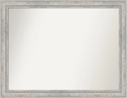 Miniatura 109 de Amanti Art Espejo de baño plateado para sobre fregadero, 23 x 23 pulgadas, espejo cuadrado plateado en ángulo, marco de madera moderno medio, se