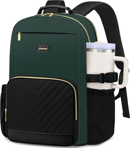 Miniatura 19 de Mochila para Laptop para Mujeres Mochila de Libros: Mochilas de Trabajo y Escuela de 15.6 pulgadas con Bolsillo con Compartimento para Taza de Gran