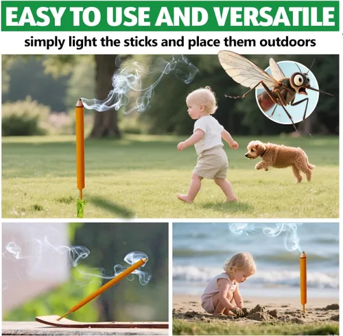 Miniatura 4 de Paquete de 24 barras repelentes de mosquitos extra grandes, aceite de citronela natural para uso en patio exterior e interior, de larga duración, 2