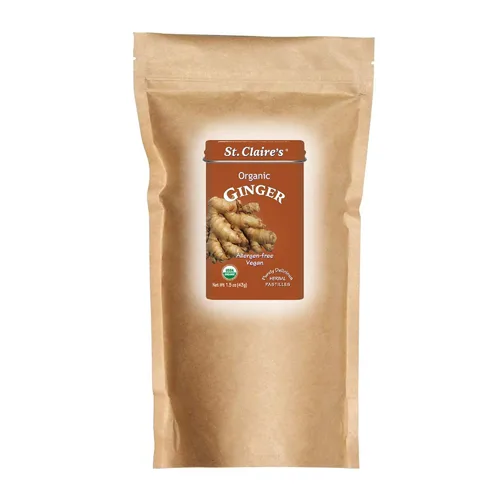 Miniatura 40 de Pastillas Herbales Orgánicas de St. Claire, (Jengibre, lata de 1.5 onzas, paquete de 3) Sin gluten, veganas, sin OMG, a base de plantas, sin