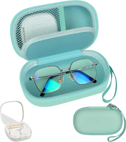 Miniatura 11 de GWCASE Estuche Portátil 2 en 1 para Lentes de Contacto y Estuche para Gafas, Bolsa Estuche de Viaje para Lentes de Contacto con Kit