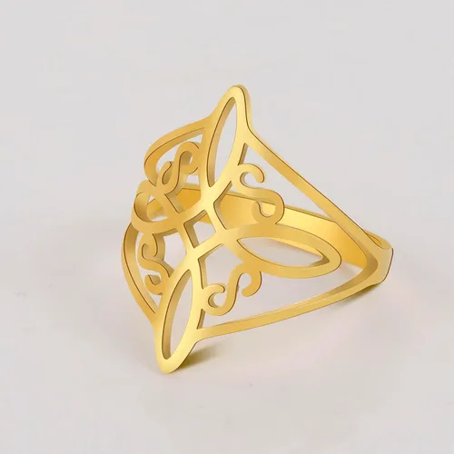 Miniatura 12 de UNIFT Anillo de nudo de bruja para mujer, acero inoxidable, celta, cuaternario, Wicca, estilo geométrico, anillo de nudo de brujería, amuleto