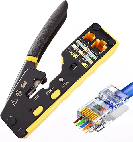 Miniatura 3 de Kit de herramientas de red Gaobige, kit de herramienta de engaste RJ45 Engaste a través de Crimpador Cat6 Cat5 Cat5e Herramienta de crimpado