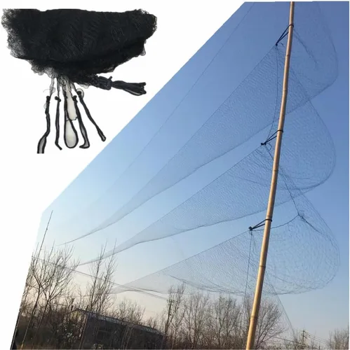 Red de niebla con bolsillos profundos de nailon 110/2D 0.591 in malla tamaño red para pájaros, red invisible, sistema anti viento, prevención de