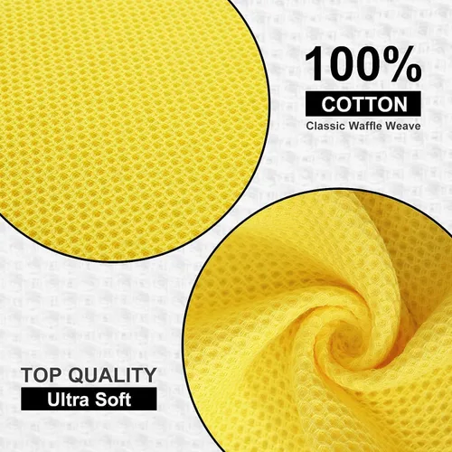 Miniatura 24 de Kitinjoy - Paños de cocina de 100 % algodón, tela de tejido gofrado, paño de limpieza ultrasuave, absorbente y de secado rápido. Beige