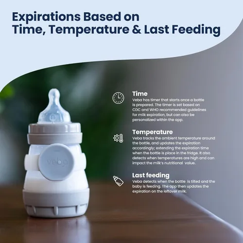Miniatura 8 de Veba Smart Baby Bottle Monitor® [COMO SE VISTO EN Shark Tank], rastreador inteligente de leche, esenciales para la alimentación del bebé