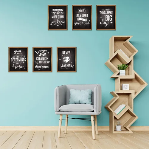 Miniatura 8 de DUAIAI 13 Piezas Pósteres de Tablón de Anuncios Estilo Industrial Elegante, Cita Inspiradora Afirmación Positiva Pósteres Motivacionales con Letrero