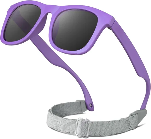 Miniatura 11 de RIVBOS Gafas de sol para bebés niños y niñas con correa UV400 polarizadas flexibles para niños pequeños, bebés y recién nacidos (0-24 meses) RBK0231