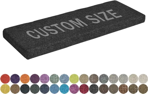 Miniatura 11 de Cojín de banco de tamaño personalizado, 30 colores, cojín de asiento de ventana panorámica, espuma gruesa de tapicería de 1.18 pulgadas, 1.97