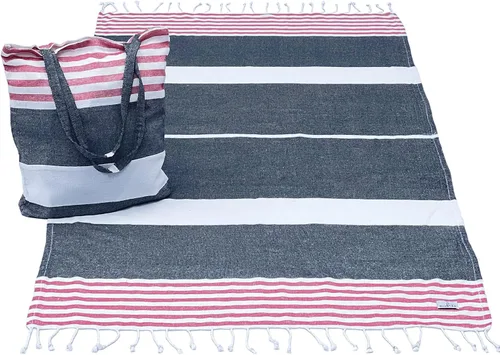 Miniatura 9 de Toalla de playa turca y bolsa de mano, bolsa de playa y juego de toallas turcas. Viajes, manta de picnic, yoga, mujeres o hombres.