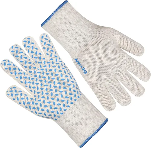 DEYAN Guantes de horno resistentes al calor 932°F | Guantes antideslizantes de silicona con dedos | Flexibles para hornear, barbacoa, asar | Lavable
