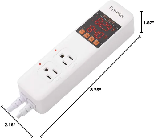 Miniatura 9 de Controlador digital de temperatura, termostato de reptil de sonda doble, salida controlada para tapete térmico de terrario, almohadilla