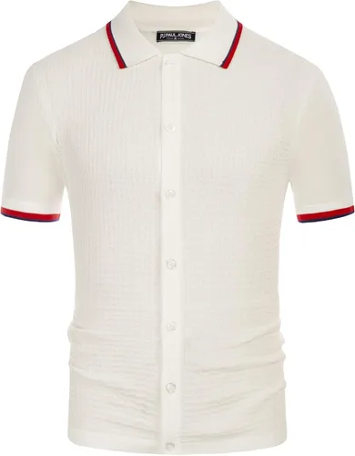 Miniatura 3 de PJ PAUL JONES Polo de punto para hombre, transpirable, con botones, para golf