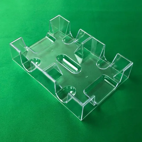 Miniatura 4 de Yuanhe Bandeja transparente de 2 barajas para naipes de Canasta - Sin base giratoria