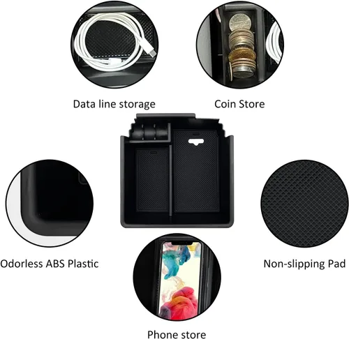 Miniatura 4 de Compatible con Ford Ranger 2019 2020 2021 2022 2023 Accesorios Organizador de consola central, caja de almacenamiento interior, reposabrazos bandeja