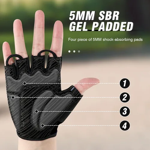 Miniatura 2 de HTZPLOO Guantes de bicicleta, guantes de ciclismo, guantes de ciclismo para hombres y mujeres con almohadilla antideslizante que absorbe los golpes