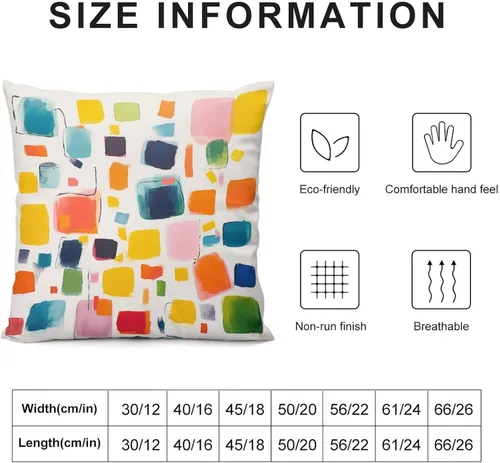 Miniatura 3 de Almohadas grandes para cama, fundas de almohada abstractas coloridas con patrón de rayas verticales, fundas de almohada cuadradas suaves, fundas