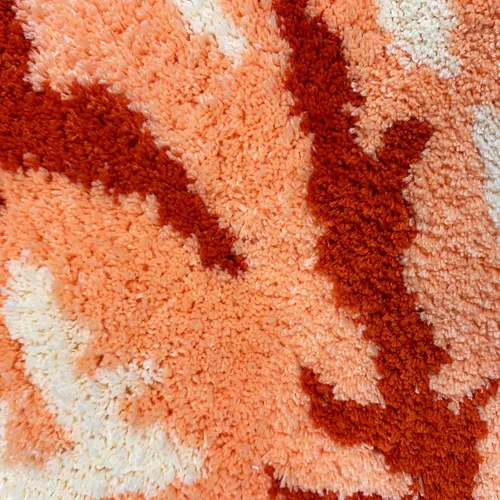 Miniatura 5 de USTIDE Bonita alfombra de baño de rosas para baño, alfombra de baño naranja de lujo, antideslizante, con forma de flor, alfombra de ducha de felpa