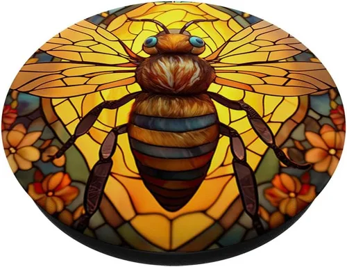 Miniatura 2 de Bumble bee - Abejorro miel abejas de panal amarillo apicultor PopSockets intercambiables PopGrip