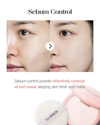 Miniatura 3 de THESAEM Saemmul Perfect Pore Pink Pact - Polvo facial de control de sebo con 15% de calamina para piel sensible grasa - Sistema de control