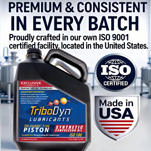 Miniatura 9 de Aceite de compresor de aire sintético sin detergente de 8,000 horas – TRI-Guard 1100, ISO 100, SAE 30 compresor de pistón – jarra de 1 galón