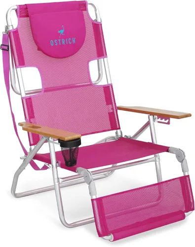 Miniatura 19 de Ostrich 3N1 Silla reclinable ligera para césped, playa, reclinable con reposapiés, Muebles de exterior para patio, balcón, patio trasero o porche