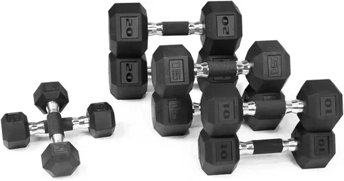 Miniatura 9 de WF Athletic Supply - Mancuernas hexagonales con agarre de goma y mango contorneado para tonificar músculos y fortalecer y entrenar de todo el cuerpo