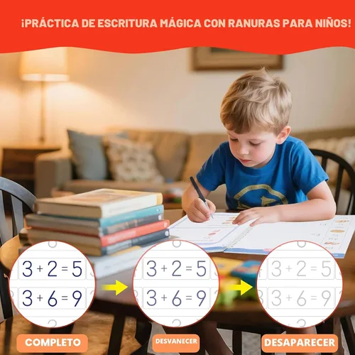 Miniatura 6 de Práctica de escritura ranurada mágica para niños de 3 a 5 años - Libros de escritura ranurados reutilizables para niños de 3 a 5 años - Práctica
