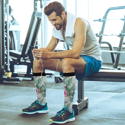Miniatura 6 de KLL Calcetines de compresión para mujeres y hombres, calcetines largos de circulación, ideales para atletismo, correr, ciclismo, enfermeras
