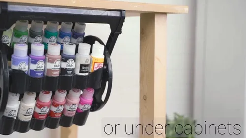 Miniatura 8 de Organizador rotacional Plaid para almacenamiento de pintura acrílica, contenedor de almacenamiento de pintura que guarda 24 botellas estándar de 2