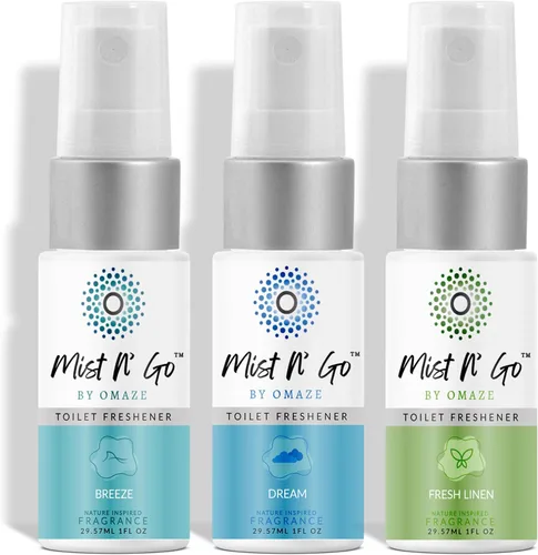 Miniatura 57 de Mist N' Go by Omaze - Aerosol de Baño de Viaje para Inodoro Eliminador de Olores - Aerosol de Inodoro de Viaje para Ambientador de Aire de Baño