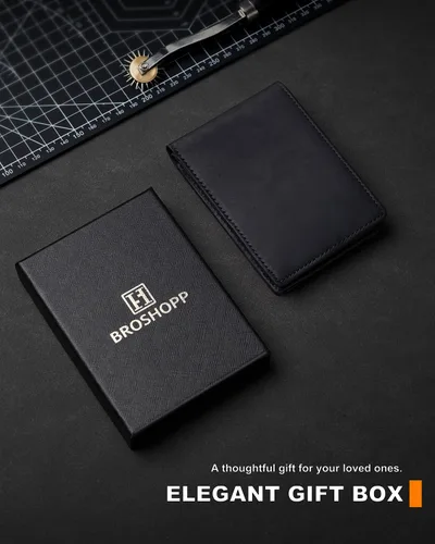 Miniatura 59 de Billetera AirTag para hombre, de piel auténtica plegable con bloqueo Rfid AirTag con ranuras para efectivo y ventana de identificación, compatible
