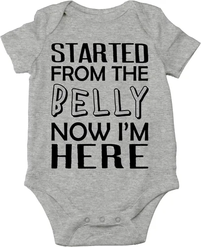 Miniatura 13 de CBTwear Started From The Belly, Now I'm Here - Ropa de bebé - Divertidos trajes para recién nacidos para niños y niñas