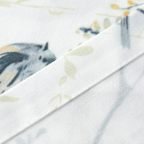 Miniatura 7 de VOGOL Mantel rectangular de lino lavable, resistente a las manchas y a las arrugas, estampado floral y de pájaros, mesa decorativa para mesa