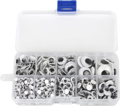 750 piezas de ojos pegajosos con movimiento autoadhesivos, 4mm~18mm 750 unidades