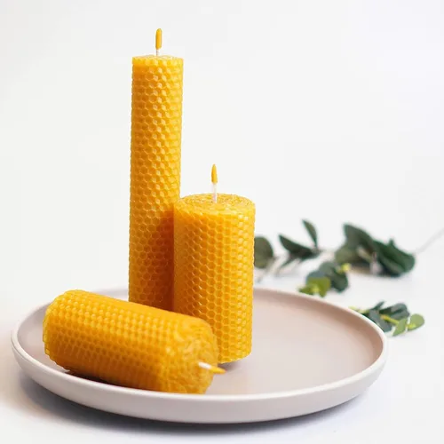 Miniatura 4 de Hojas de cera de abeja natural para hacer velas - Kit de enrollado de velas de cera de abeja DIY para niños y adultos Natural-Miel