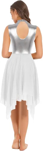 Miniatura 2 de iiniim Vestido de baile litúrgico de alabanza litúrgica sin mangas con dobladillo asimétrico para mujer
