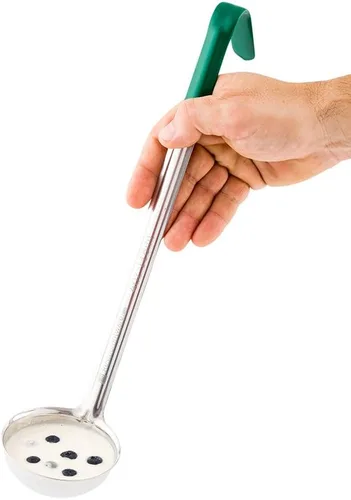 Miniatura 4 de Restaurantware Met Lux - Cucharón de sopa de 4 onzas con mango de gancho, cuchara de servir con mango verde, cuchara de cocina de acero inoxidable